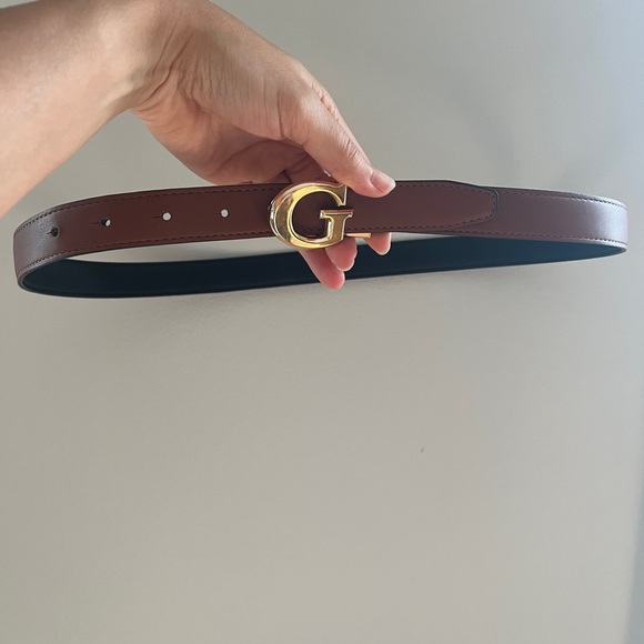 Guess Black & Brown Belt with Gold Buckle - Picture 3 of 3